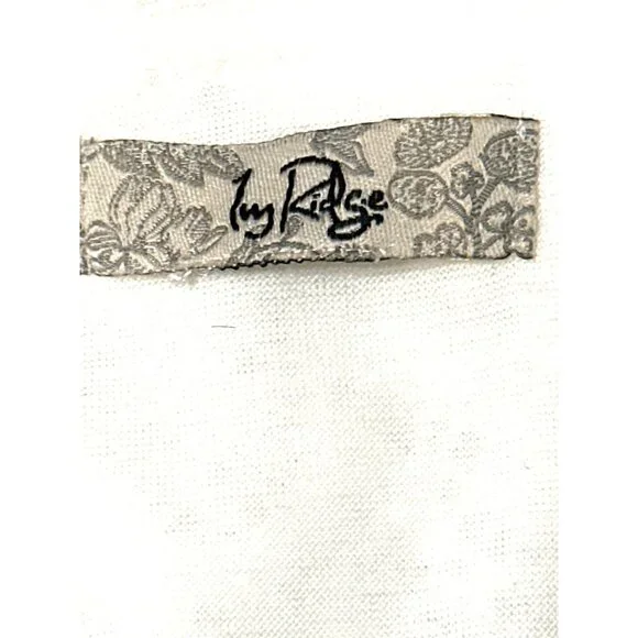 Ivy Ridge White Crochet Lace Blouse With Open Back Flutter Sleeves Boho Style LG - Picture 7 of 10